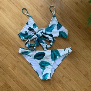 Zaful wrap bikini leaf pattern!